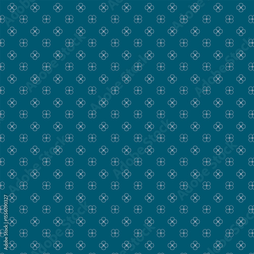 Flowers pattern doodle shapes motif continuous classic blue background. Modern floral fabric design textile swatch ladies dress, men's shirt all over print block.	