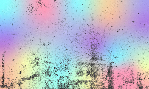 Old film light leaks texture with scratches, noise, iridescent light. Rainbow lens flare effect, camera film filter with dust, grain. Distressed retro photo burn effect, texture of cracked paint wall