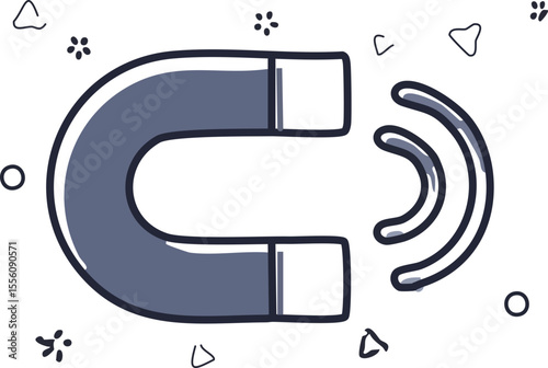 Symbole de magnétisme ou force invisible