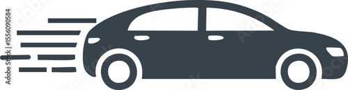 Icône stylisée de voiture rapide en mouvement