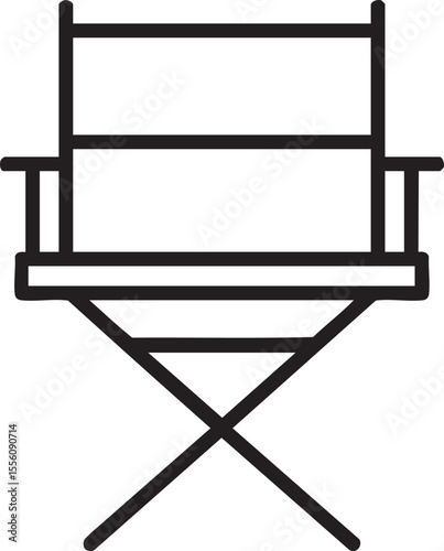 Minimalist Line Art Illustration of a Director s Chair Symbolizing Film Production and Creative Leadership in the Entertainment Industry