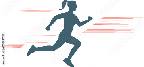 Logo coureur dynamique avec effet de vitesse et énergie