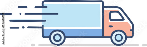 Logo camion de livraison rapide avec effet de mouvement