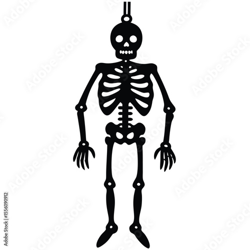 hanging skeleton vector art