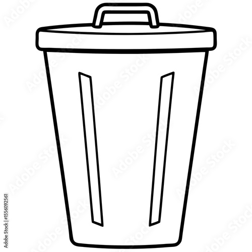 Clean Trash Can Outline Design