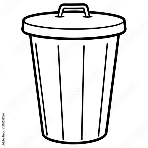 Clean Trash Can Outline Design