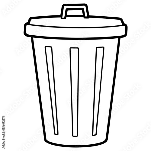 Clean Trash Can Outline Design