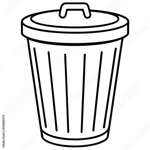 Clean Trash Can Outline Design