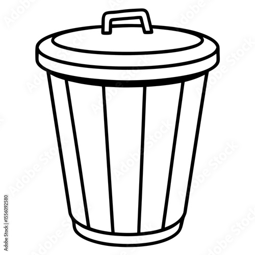 Clean Trash Can Outline Design