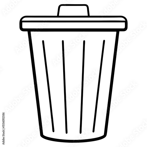 Clean Trash Can Outline Design