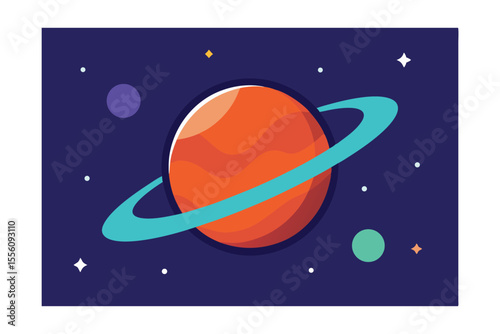 Saturn in the Cosmos: An illustration of the majestic planet Saturn, with its iconic rings, set against the vast expanse of a star-studded cosmos.