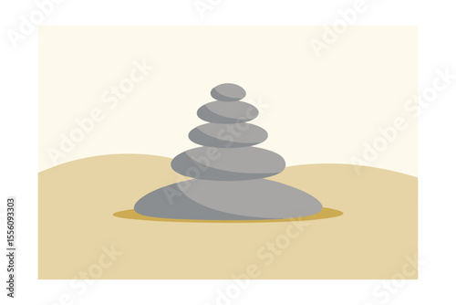 zen stones on the beach