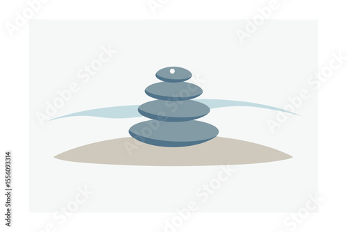 zen stones on the water