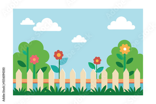 spring landscape with flowers