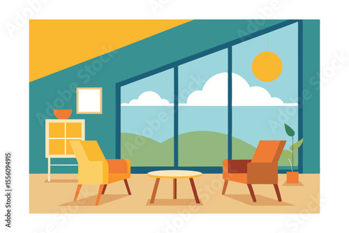 vector illustration of a cafe