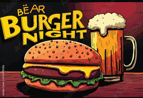 Vector illustration of an isolated cheeseburger with beef, cheese, lettuce, tomato, onion, and sesame bun. Perfect for fast food menus, snack designs, lunch promotions, and unhealthy food concepts.

