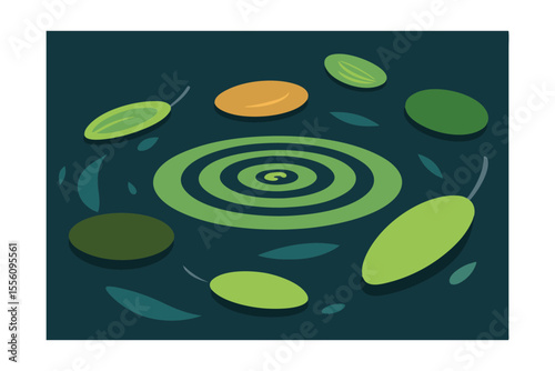 water lilies on white background