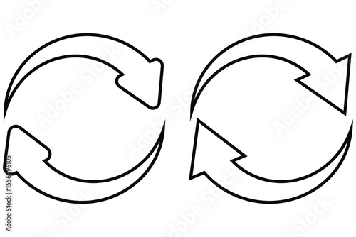 Set of circle arrows rotating on white background.  refresh, reload arrow. recycle arrow repeat arrow vector eps 10