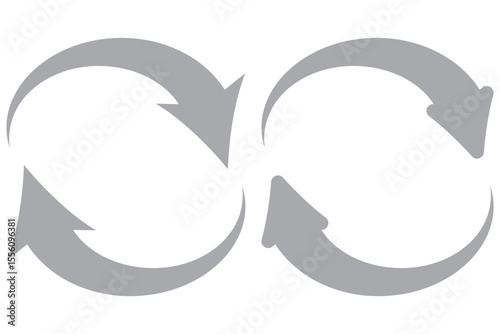 Set of circle arrows rotating on white background. Refresh, reload, recycle, loop rotation sign collection. eps 10