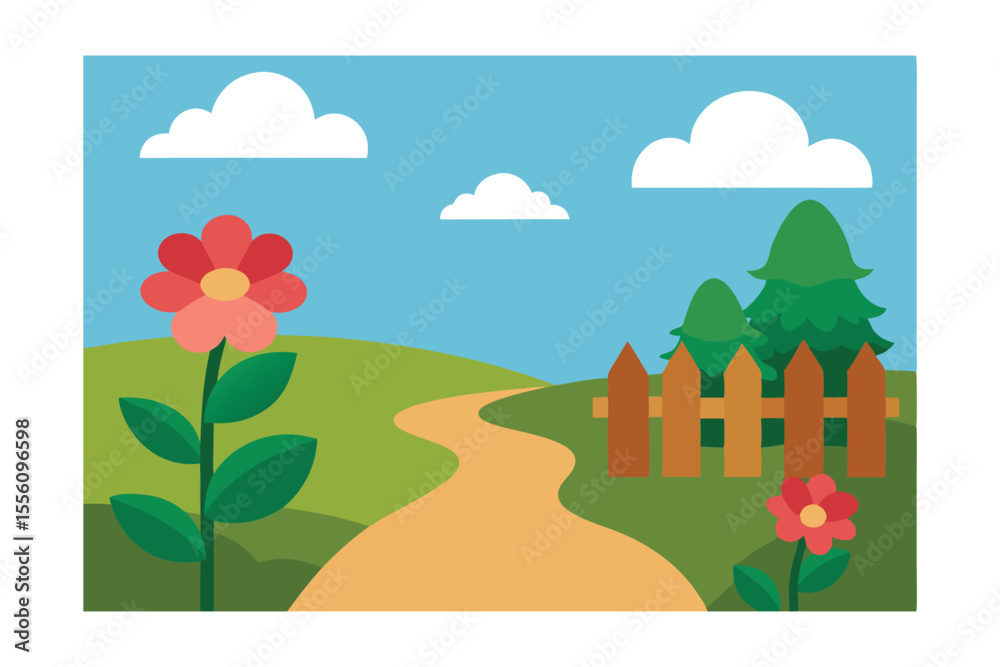 Fototapeta premium rural landscape with a house