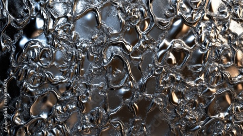 Seamless abstract metal surface with smooth fluid shapes and warm reflective lighting pattern.