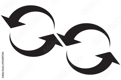 Set of circle arrows rotating on white background. Refresh, reload, recycle, loop rotation sign collection. eps 10