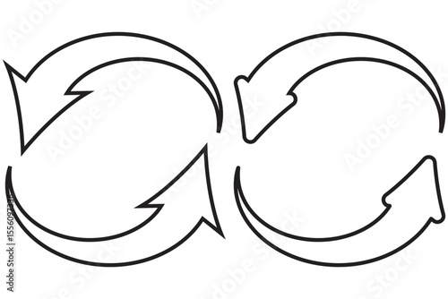 Set of circle arrows rotating on white background. Refresh, reload, recycle, loop rotation sign collection. eps 10