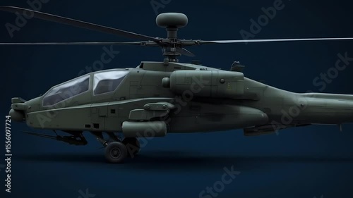 AH-64 Apache Attack Helicopter 3D Render