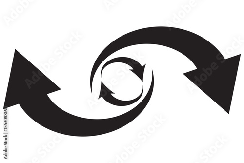 Arrows rotating clockwise. circle arrow icon set. circular arrow icon, refresh, reload, rotation arrow icon symbol sign, dual arrow vector illustration eps 10