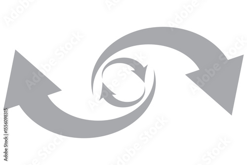 Arrows rotating clockwise. circle arrow icon set. circular arrow icon, refresh, reload, rotation arrow icon symbol sign, dual arrow vector illustration eps 10