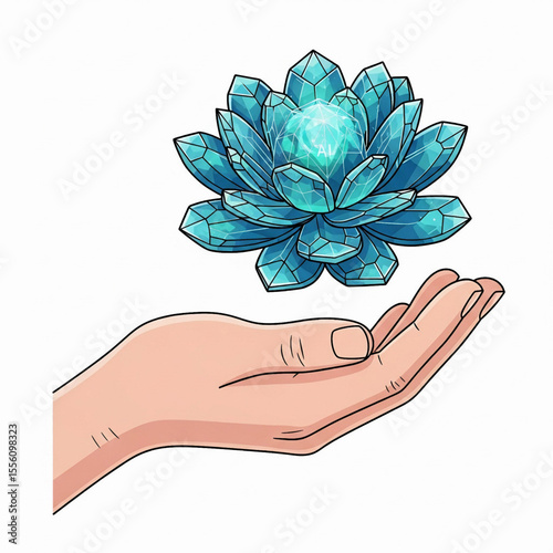 Blue Flower Hand