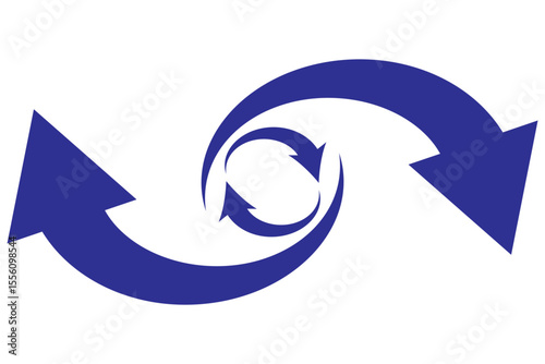 Arrows rotating clockwise. circle arrow icon set. circular arrow icon, refresh, reload, rotation arrow icon symbol sign, dual arrow vector illustration eps 10