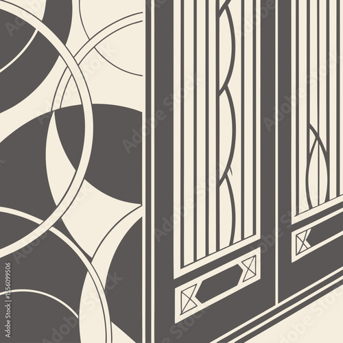 Art Deco Style Door Design with Abstract Pattern