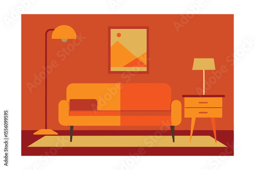 living room interior with sofa