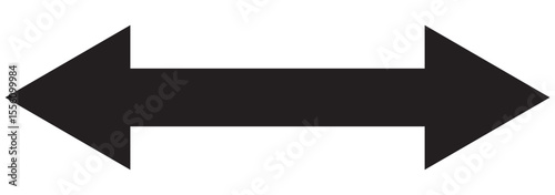 Horizontal dual side long straight arrow vector. Dual arrow sign.  double headed arrow. Dual sided arrow vector, icon, silhouette design. eps 10
