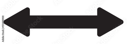 Horizontal dual side long straight arrow vector. Dual arrow sign.  double headed arrow. Dual sided arrow vector, icon, silhouette design. eps 10