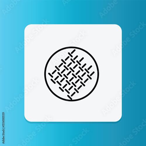 Icon of mesh pattern, representing breathable fabric used in the shoe for airflow and ventilation.