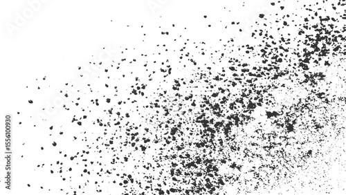 Monochrome texture composed of irregular graphic elements.. Overlay for interesting effect and depth. Abstract texture dust particle and dust grain on white background. 
