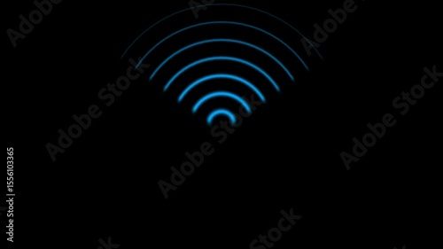 Abstract radio wave signal animation background.Technology Radio wave frequency background. Radio station signal icon 4k animation.