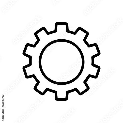 Gear setting line icon containing Cog wheel isolated on transparent background, icon for app 