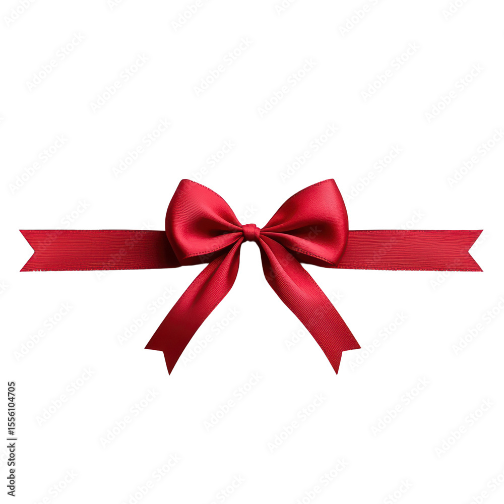 Elegant red satin bow with ribbon for gifts Elegant red satin bow with ribbon for gifts