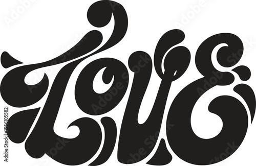 vector illustration of a love typography