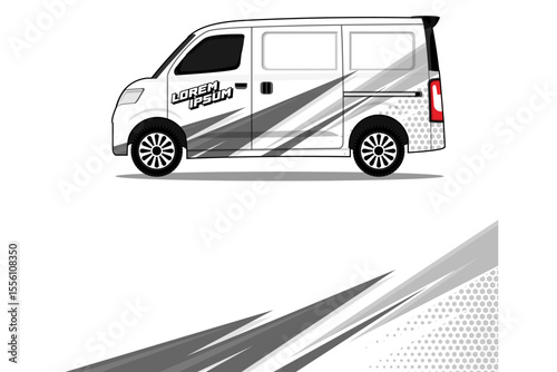 car livery van wrap design wrapping sticker and decal design for corporate company branding vector background white