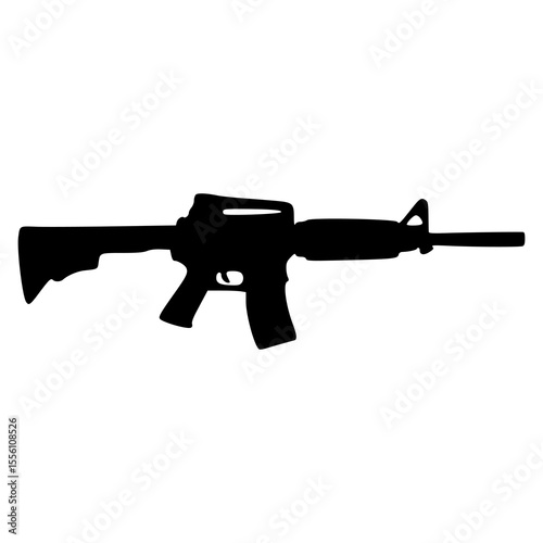 modern rifle side view silhouette