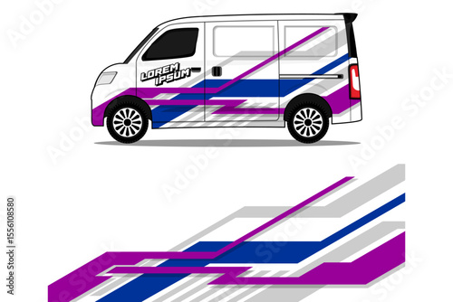 car livery van wrap design wrapping sticker and decal design for corporate company branding vector background white