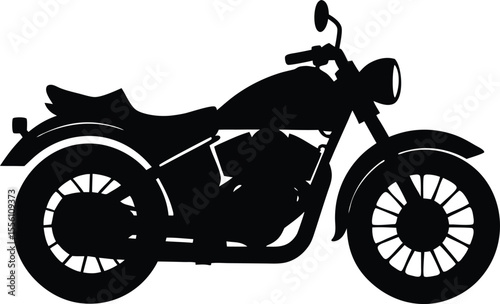 motorbike, motorcycle silhouette on a white background new 2025 trendy