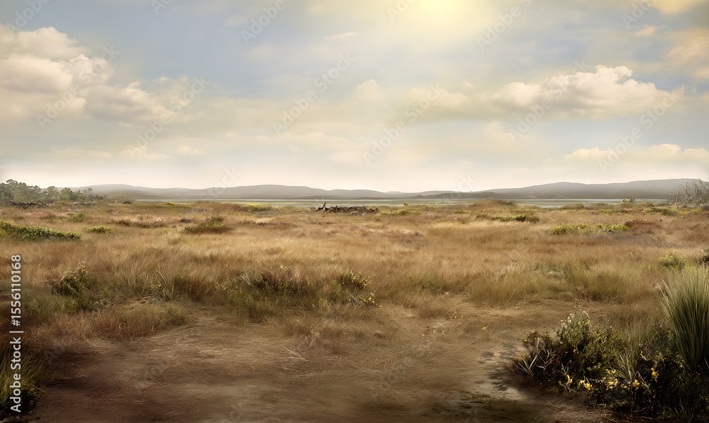 Fototapeta premium Peaceful marshland at midday quiet nature