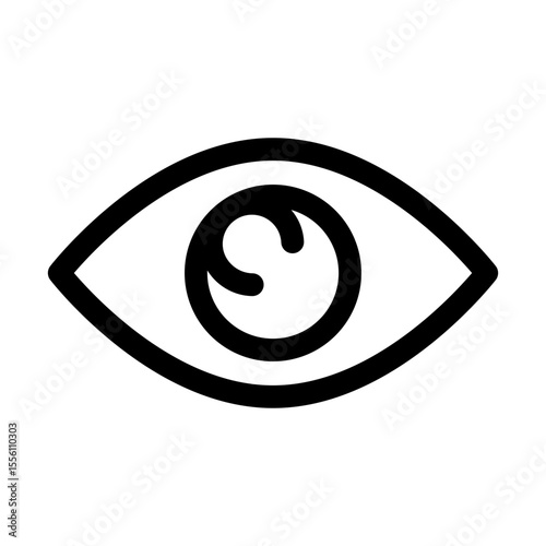 human eye icon. Eye line icon – editable stroke symbol for view, visibility, watch, preview, and interface design