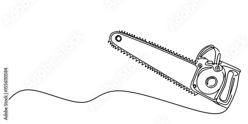 Electric Chainsaw Blueprint Art, Detailed linework showcasing chainsaw design elements.
