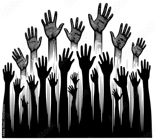 hands vector silhouettes